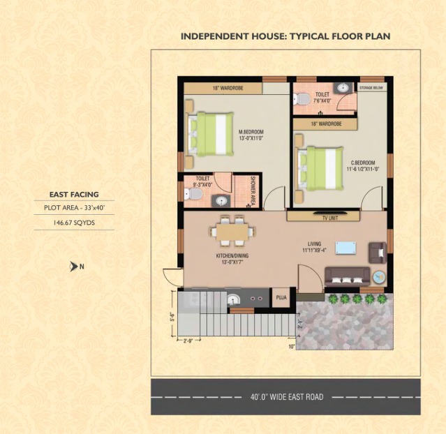 Independent House East Facing